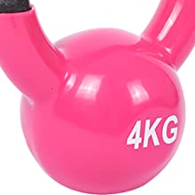 Ev Jimnastik Egzersizi için Pembe Vücut Katı Dökme Demir Güç Eğitimi Kettlebell 5