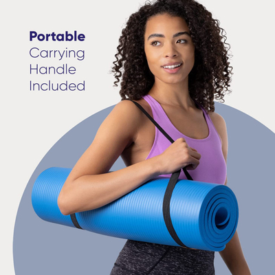 Gym NBR Yoga Mat Kaymaz Özel Logo 10mm 15mm Taşıma Kayışı ile