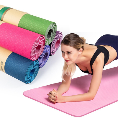 Çift Katmanlı Tek Katmanlı Tpe Yoga Mat Özel Logo Yoga Egzersizleri İçin 6 Mm