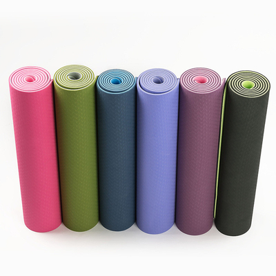Fitness için Özel Baskı Tpe Yoga Mat Tek Renk 6mm